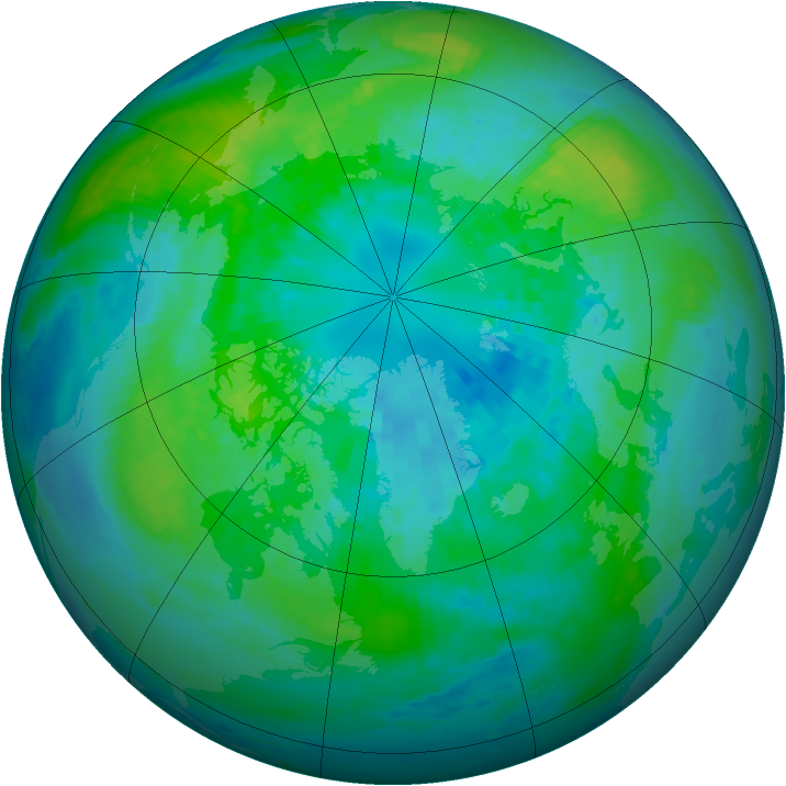 Arctic ozone map for 03 October 2001